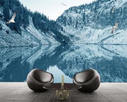 3d Wall Paper for Living Room Fantasy Landscape Reflection Lake and Mountains Romantic Scenery Decorative Silk 3d Mural Wallpaper