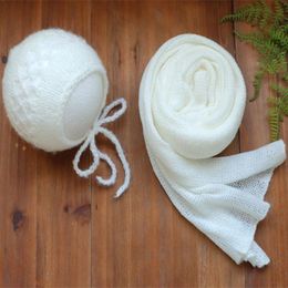 Baby Outfit Jersey Stretch Wrap Newborn Wrap Photography Sweater Blanket Newborn Hat Bonnet Photography Props Posing Layer Prop