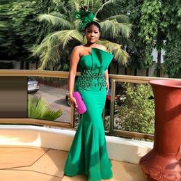 Nigerian African Abiti da sposa Green Prom Jumpsuit Cap Sleeve Sweetheart Beads Crystals Aso Ebi Pant Suit Dresses Evening Wear caftan