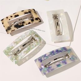 4 color Leopard stripe Print Girls hair pins Square spring Women Barrettes hair clips hair accessories Headwear