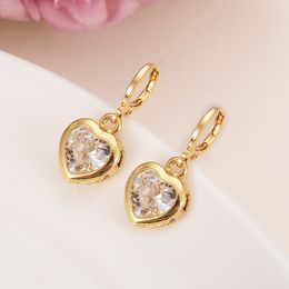 high quality Gold Heart 3 Colour crystal drop cz Earrings Women/Girls African/Arab kids gift fashion Jewellery drop shipping