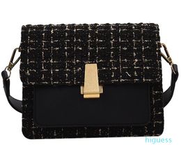 Designer- Woolen Women Bags Fashion Small Square Shoulder Bag Korean Style Crossbody Bags