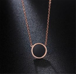 316L Titanium Steel Jewellery Set Rose Gold Black Enamel Ring Earrings Necklace Set216z