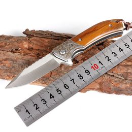 High Quality Ball Bearing Flipper Folding Knife 440C Drop Point Satin Blade Rosewood Handle EDC Pocket Gift Knives With Retail Box