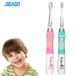 SEAGO Professional Baby Sonic Toothbrush Children Cartoon Electric Toothbrush Waterproof Soft Oral Hygiene Massage Teeth Care