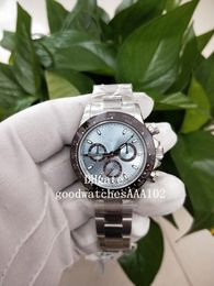 H 4130 Top Quality Factory Men's Watch 40mm Stainless Green Dial Blue Luminescent Index Dial 116506 Chronograph Automatic Mens Watch Watches