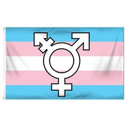 Transgender Symbol Flag Lgbt Gay Pride Banner,Custom 3x5ft Hanging All Countries , Outdoor Indoor, Free Shipping