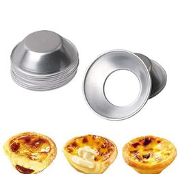 Egg Tart Mould Baking Moulds Homemade Pie Quiche Baking Pan Cookies Pudding Mould Aluminium Alloy Reusable DIY Mould Tools IIA556