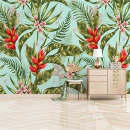 Milofi Nordic minimalist tropical plant background wall professional custom large mural wallpaper