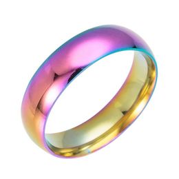 Fashion Women Rings Colorful Stainless Steel Finger Ring Women Rings Jewelry Size 6-13 Ring For Gift