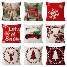 Christmas Pillowcase Cover Linen Sofa Throw Pillow Covers Printed Cushion Cover Home Pillowcase Cover Supplies 37 Designs BT376