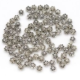 500pcs Tibetan Silver Spacer Flower Metal Beads For Jewellery Making Diy Bracelet Necklace Accessories 6x4mm