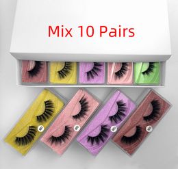 FreeShipping DHL 3D Mink Eyelashes 3D Mink False Lashes Natural Thick Fake Eyelashes Extension Beauty Tools 10 styles