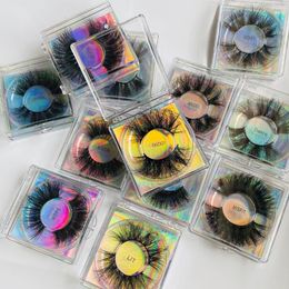 Premium 25mm long thick false eyelashes eye makeup accessory handmade curly messy fake lashes mink fur hair 12 models available DHL Free