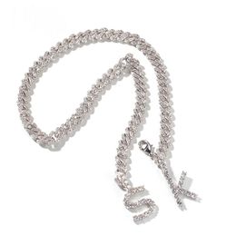 Custom-made letter pendant Cuban chains necklace,Monogram customization HIPHOP pendant necklaces,