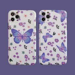 Luxury 3D Butterfly Camera Frame Phone Case for IPhone 11 Pro MAX XS MAX 7 8 Plus X XR Blingbling Flowers Soft IMD Cover Coque