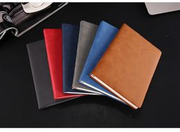 A5 Portable Faux Leather Notebook Hardcover Notebook 120 Sheets Personal Dairy for Business Office School A11