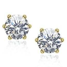 Sterling Silver S925 1CTPair Moissanite Diamond Earring Women Wedding Engagement Earrings DVVS1 18K White Gold Plated Hip Hop6442498