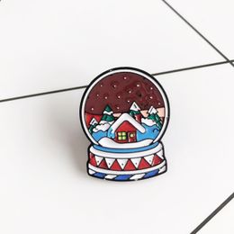 Kawaii Cute Small Funny Enamel Brooches Pins for Women Girl Men Christmas Gift Demin Shirt Decor Brooch Pin Metal Badge Round Ball