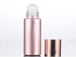 2021 New 10ml rose gold balls bottles, eye massage roller ball bottle, color frosted glass ball bottle gold balls bottles, fast ship