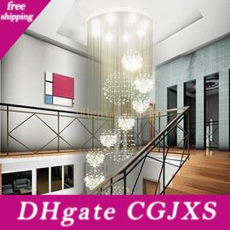 Luxury Modern Round Crystal Chandelier Staircase Lighting Fixture Luxury Modern Round Crystal Chandelier Staircase Lighting Fixture
