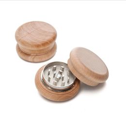 2 Layers Smoke Grinder Wood Tobacco Grinders Reusable Smoking Set Herb Crusher Smoking Accessories Size About 55mm Wholesale BT586