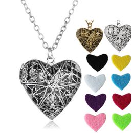 Heart Shape Diffusers Christmas Colourful Locket Necklace Sweater Necklace Locket Pendants Aromatherapy Diffuser Necklaces Pandent LSK920