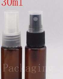 Pharmaceutical packaging bottle , 30ml brown empty plastic spray perfume bottles with sprayer pump,