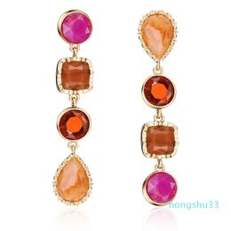 European and American creative Chandelier resin earrings Asymmetric personality for women Jewellery factory China