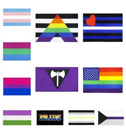 Rainbow Flag 90x150cm American Gay and Gay pride Polyester Banner Flag Polyester Colourful Rainbow Flag For Decoration
