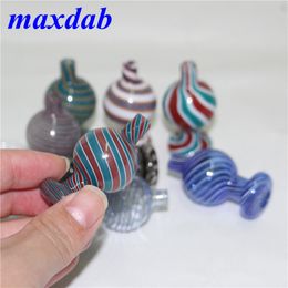 Universal Colored Smoking glass bubble carb cap round ball dome for XL thick Quartz thermal banger Nails glas water pipes dab oil rigs