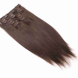 clipe extensões de cabelo humano de 26 polegadas Desconto Máquina completa 160G 200G brasileiro fez Remy grampo linha reta em extensões do cabelo humano Cabeça Full Set 7pcs 10 a 26 polegadas DHL