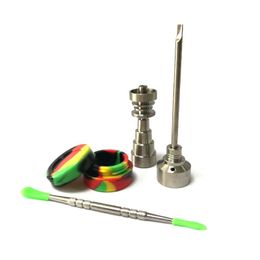 Glass Bong Tool set T-002 Domeless GR2 Titanium Nail with Titanium Nail carb cap Dabber TOOL slicone Jar Dab