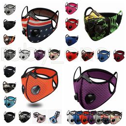 Outdoor Sports Cycling Masks With Double Breathable Valve PM2.5 Antifog Anti Dust Protective Mask Designer Face Masks 24styles RRA3421