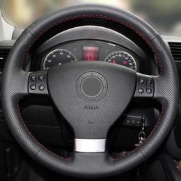 Black Artificial Leather Car Steering Wheel Cover for Volkswagen Golf 5 Mk5 Passat B6 Mk5 Tiguan 2007 2008 2009 2010 2011