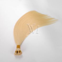 VMAE Vergine brasiliana Raw Natural Black 613 Blonde Handtied 100g Cuticola allineata Dritto legato a mano Legato a mano Estensione dei capelli di trama