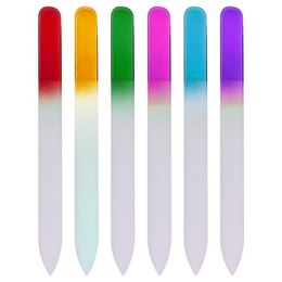 1Pc 6Colors Professional Nail Files Durable Buffing Grit Gradient Rainbow Glass Nail Art Accessories Sanding File Nail Art Tools