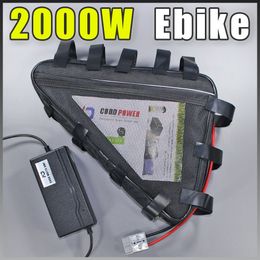 52V 30AH Electric Bicycle lithium battery 48V E bike Battery Triangle Pack Free Customs US EU RU