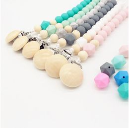 Silicone Appease Baby Pacifier Clip Anti Dropping Chain Holder Clips Nipple Teether Molar Toys Bead Rope Creative Family Gadgets 8 5as G2