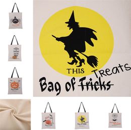 Halloween Tote Bags Handle Pumpkin Shopping Bags Festival Gifts Bag Halloween Canvas Bag 6 Styles 100pcs T1I2295