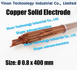 0.8x400MM Copper Solid Electrode (200pcs/lot), Solid Copper Rod EDM Electrode Dia 0.8 mm, Length 400mm used for Electric Discharge Machining