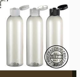 200ml transparent shampoo plastic travel bottles with flip top cap,refillable travel PET bottles,shower gel