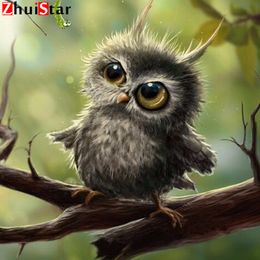 Full square Diamond Embroidery cute owl Handmade Diamond Painting Village Needlework Mosaic Cross Stitch Home Decor XY1