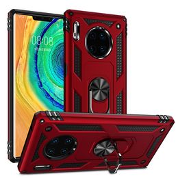 Armour Case For Huawei Mate 30 Pro Magnetic Car Finger Ring Stand Hybrid Hard PC TPU Case For Mate 30 Lite 30Pro Silicone Phone Case Cover