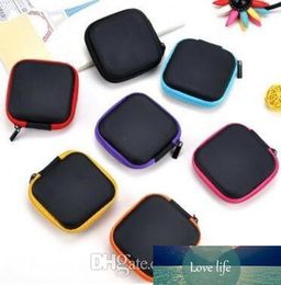 Headphone earphone cable wire storage hard square case carrying pouch bag SD Card hold box