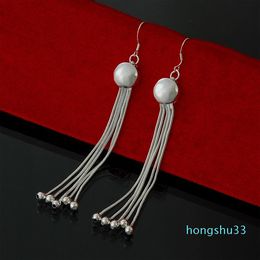 sterling silver Dangle & Chandelier jewelry long earring Women's Tassel Earrings Snake Chain Dangling Christmas Gift for lovers