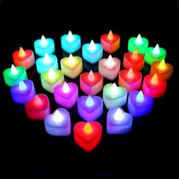 24 pcs/set LED candlelight wedding party birthday Christmas Halloween party decorative lights round heart-shaped flash T500111