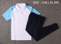 Free Shipping-2020/21 Season Manchester White/Black/Blue Football Polo Shirt&Pants Soccer Fan Short Sleeve Set