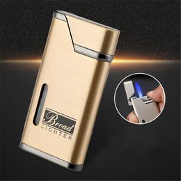Bussiness Jet Torch Lighter Turbo Metal Lighter Windproof Butane Iated Gasoline Cigarette Cigar Visible Gas Window Lighters NO GAS