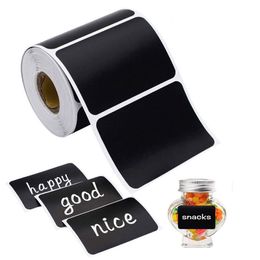 5.5*3.5cm PVC Blackboard Adhesive Stickers Black Chalkboard Chalk Board Decor For Kitchen Jar Organiser Label